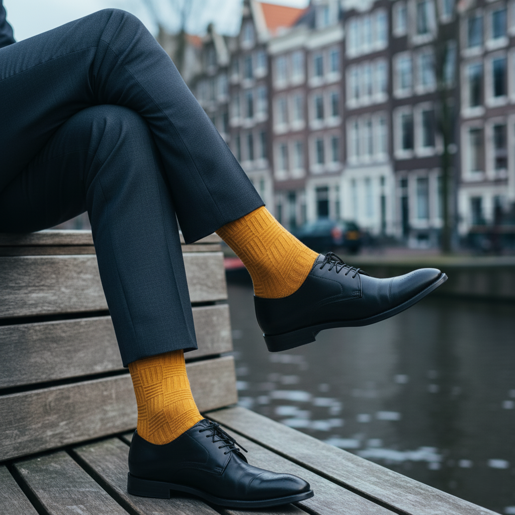 Yellow formal crew socks with bamboo softness and comfort from The Sock Street.