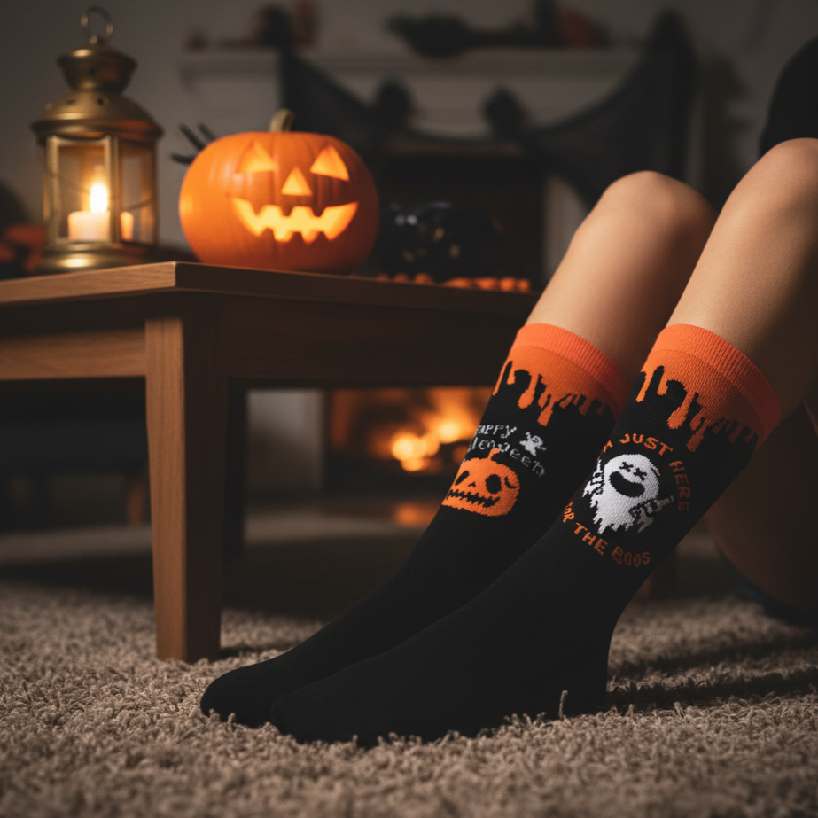 Design Halloween Crew Socks-Multicolor Pack of 3