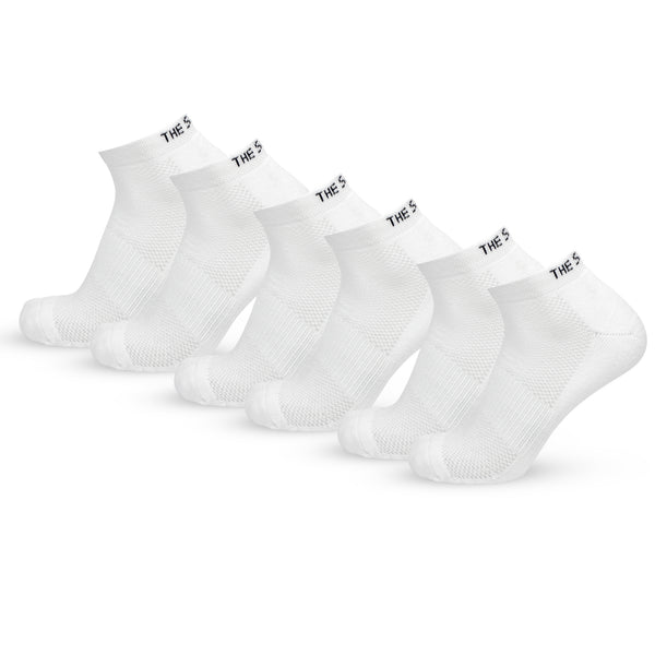 Men Sports Cushioned Low Ankle Socks- White (3 Pair)