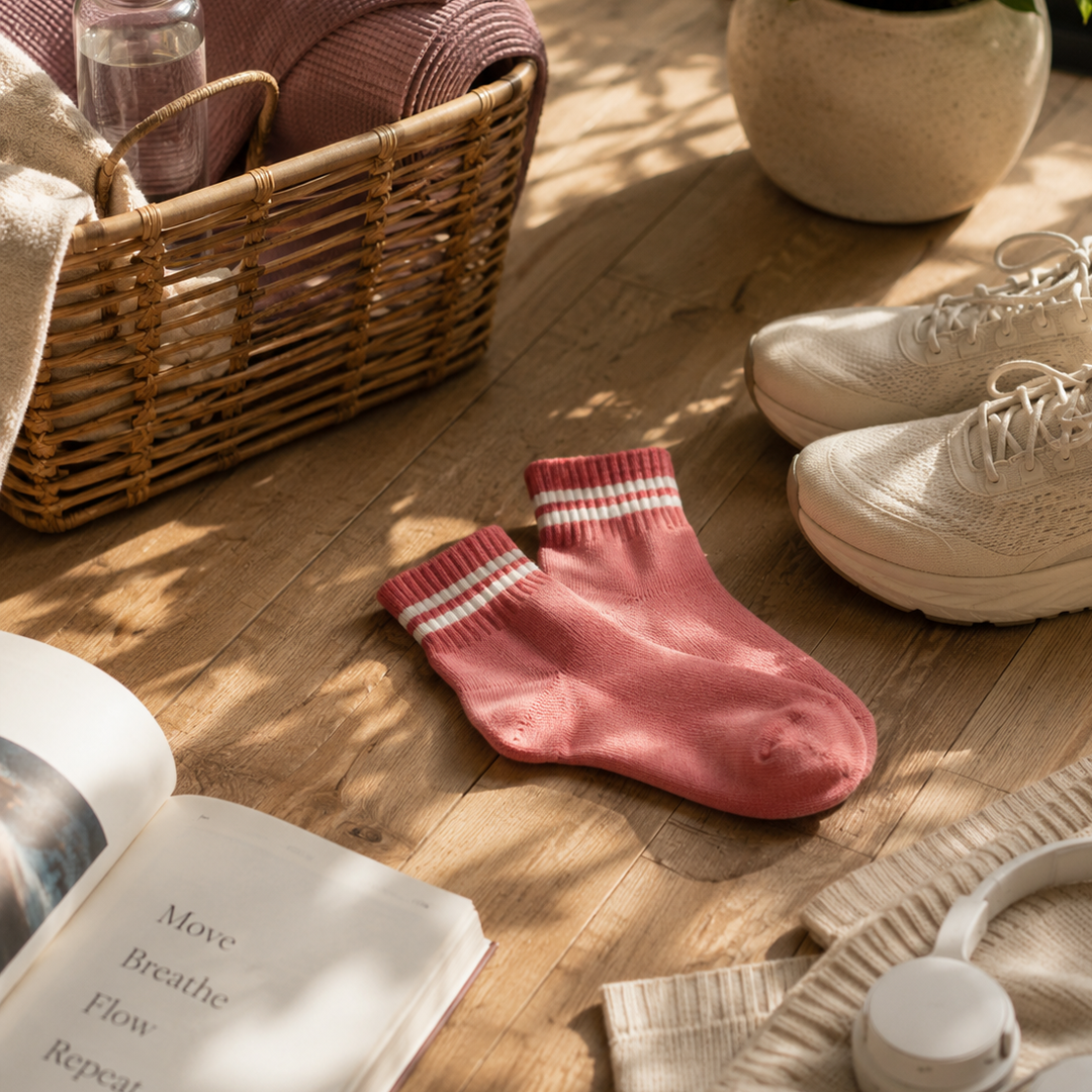 Design Everyday Ankle Socks-Blush & Blue Pack of 3