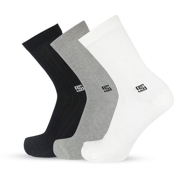 Men's Crew socks Pack of 3 White/Grey/Black…