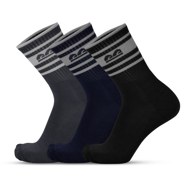 Sports All Purpose Crew Socks-Varsity Dark Pack of 3