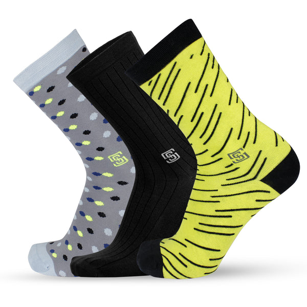 Twilight Tide Set Men Crew Socks- (3 Pair)