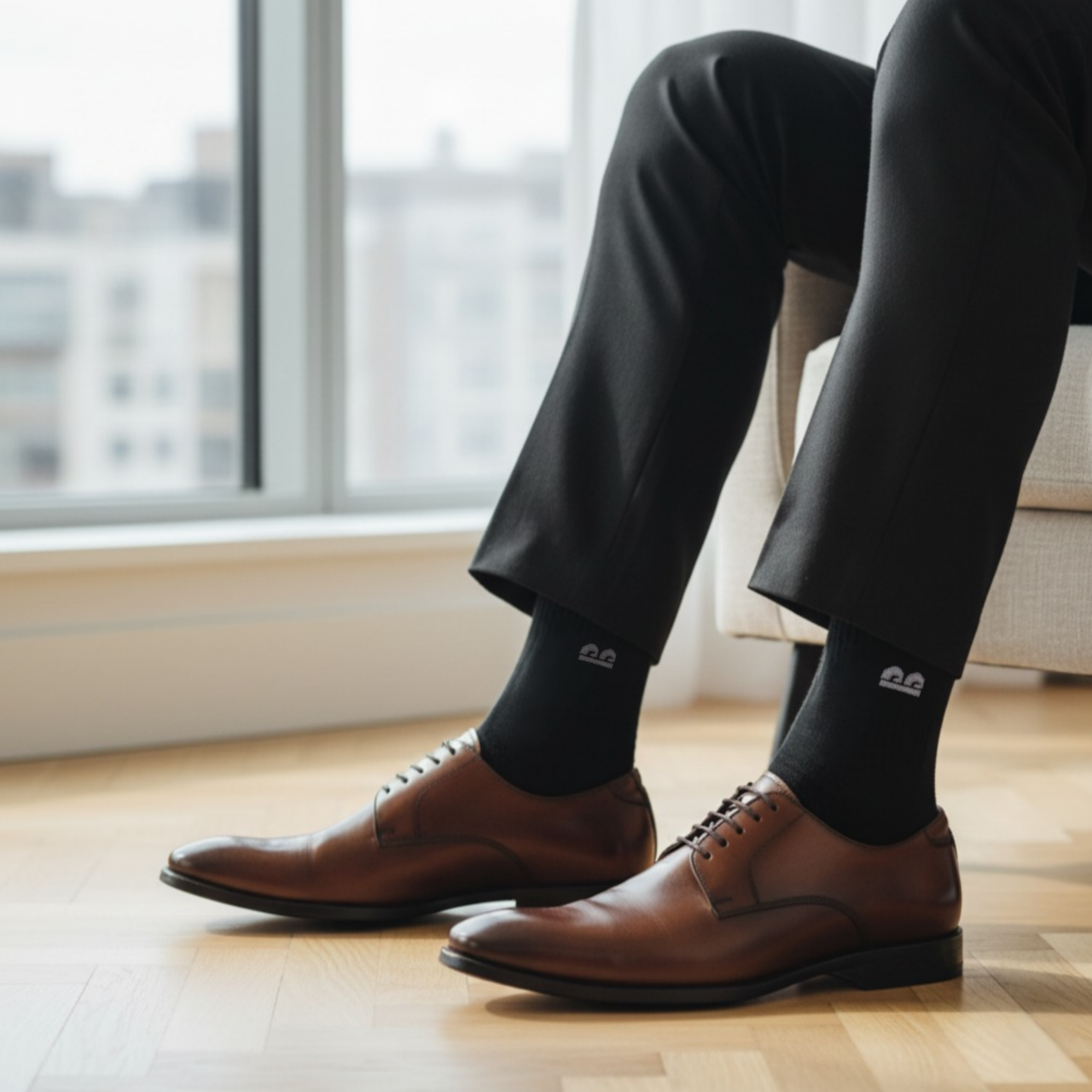 Formal Everyday Crew Socks-Monochrome Pack of 6