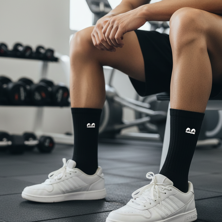 Sports Running Crew Socks-Monochrome Pack of 6