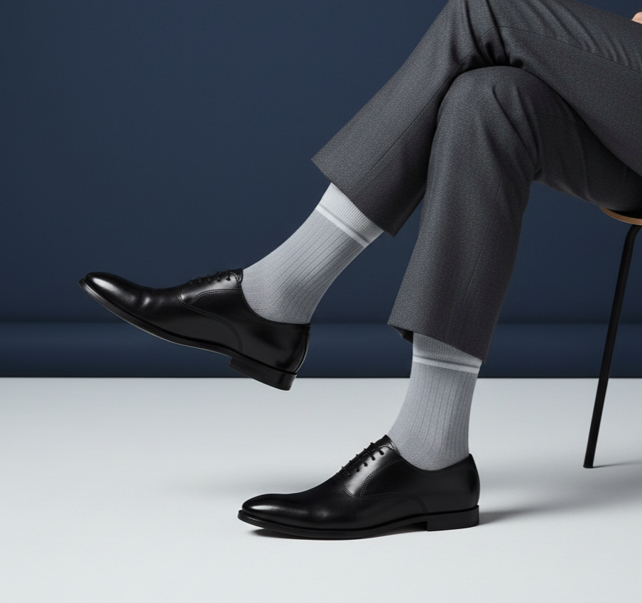Grey formal crew socks with bamboo softness and comfort from The Sock Street.