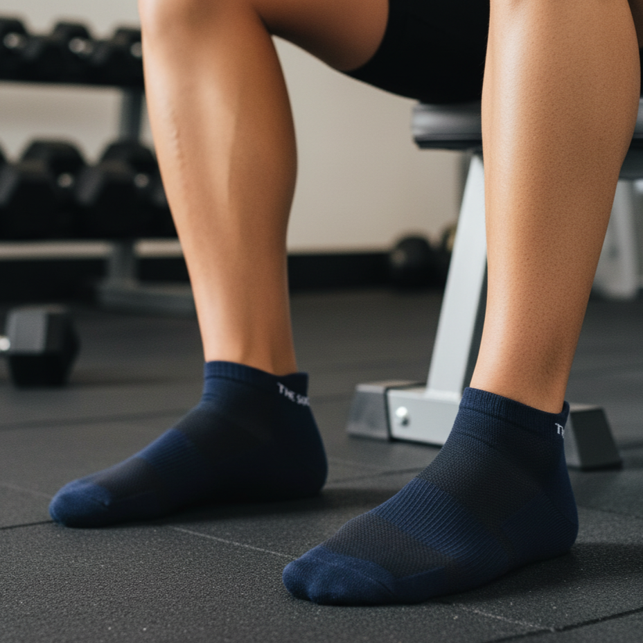 Sports Running Ankle Socks Blue Pack of 3
