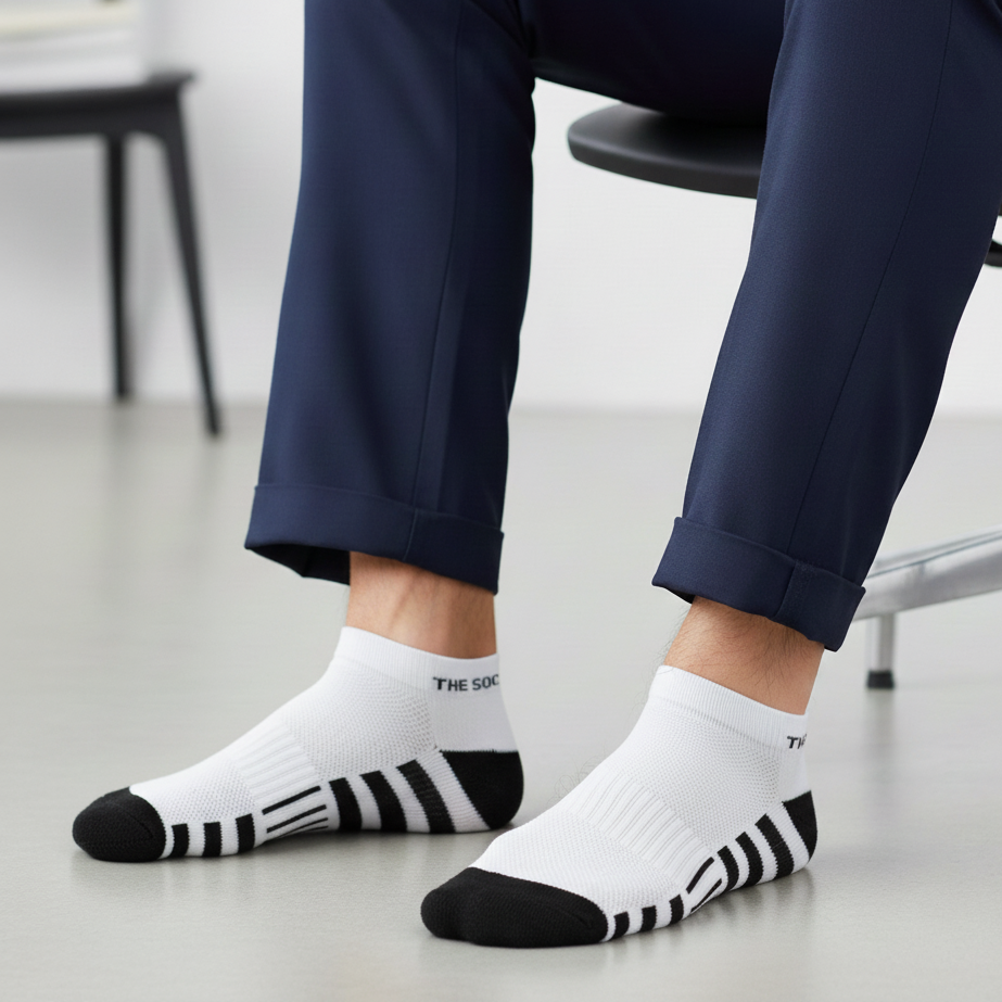Black stripe ankle socks, premium bamboo softness and comfort - The Sock Street.