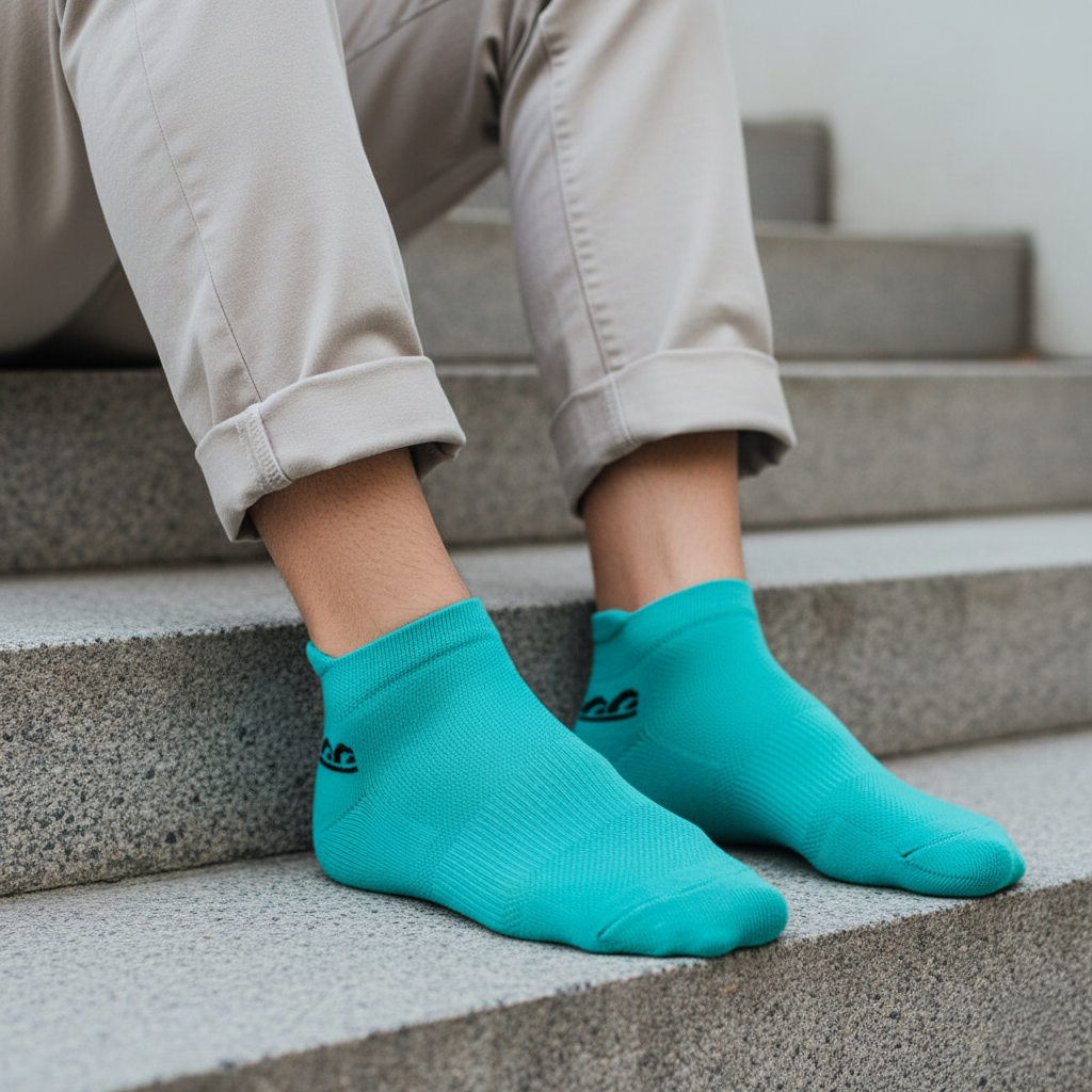 Sports Running Ankle Socks-Coastal Green Pack of 3