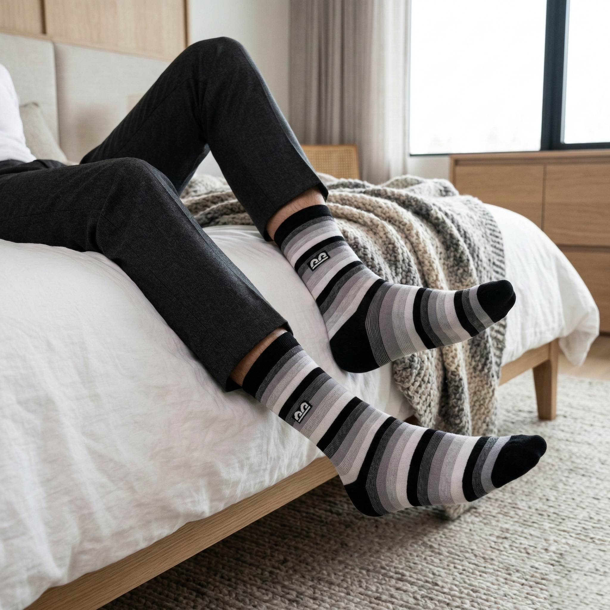 Design Everyday Crew Socks-Shadow Fade Pack of 3