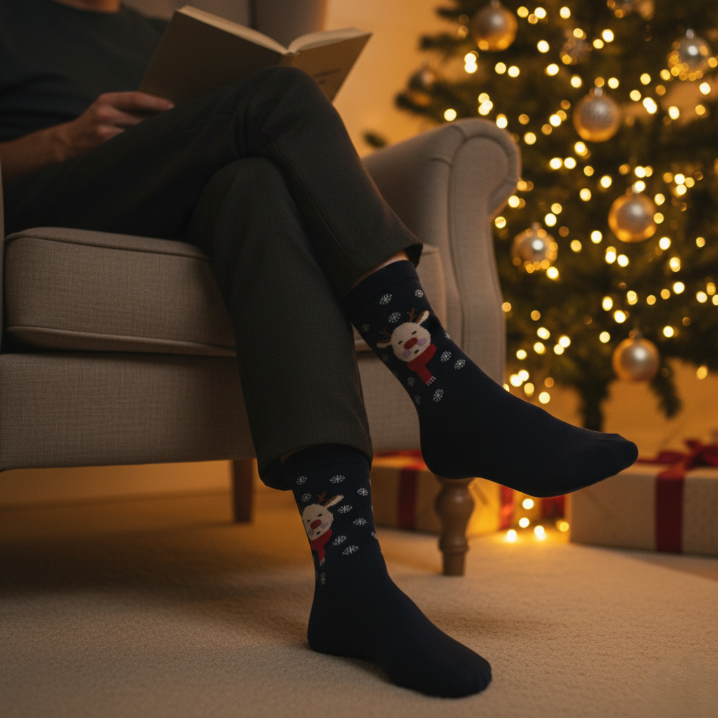 Design Christmas II Crew Socks-Multicolor Pack of 3