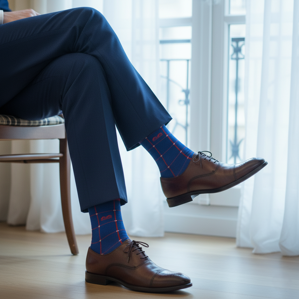 Formal Everyday Crew Socks-Fiery Blue Pack of 3