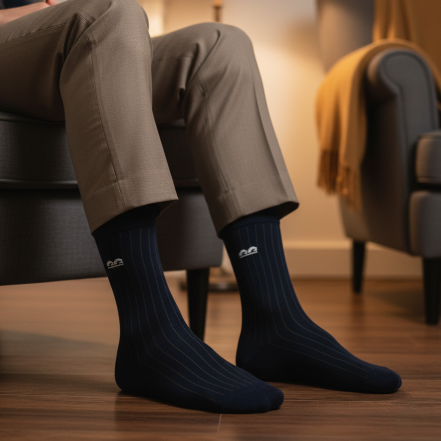 Formal Design Crew Socks-Fine Rib Essentials Pack of 3