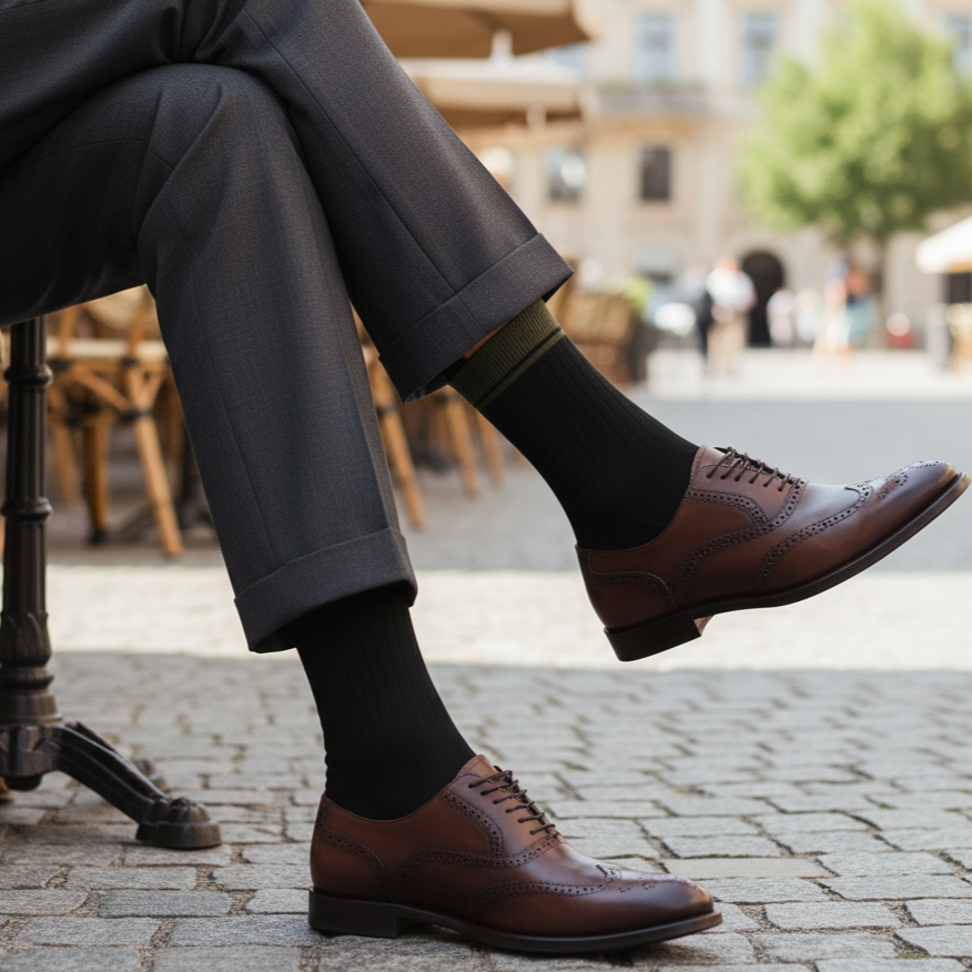 Formal Everyday Crew Socks-Black Hues Pack of 3