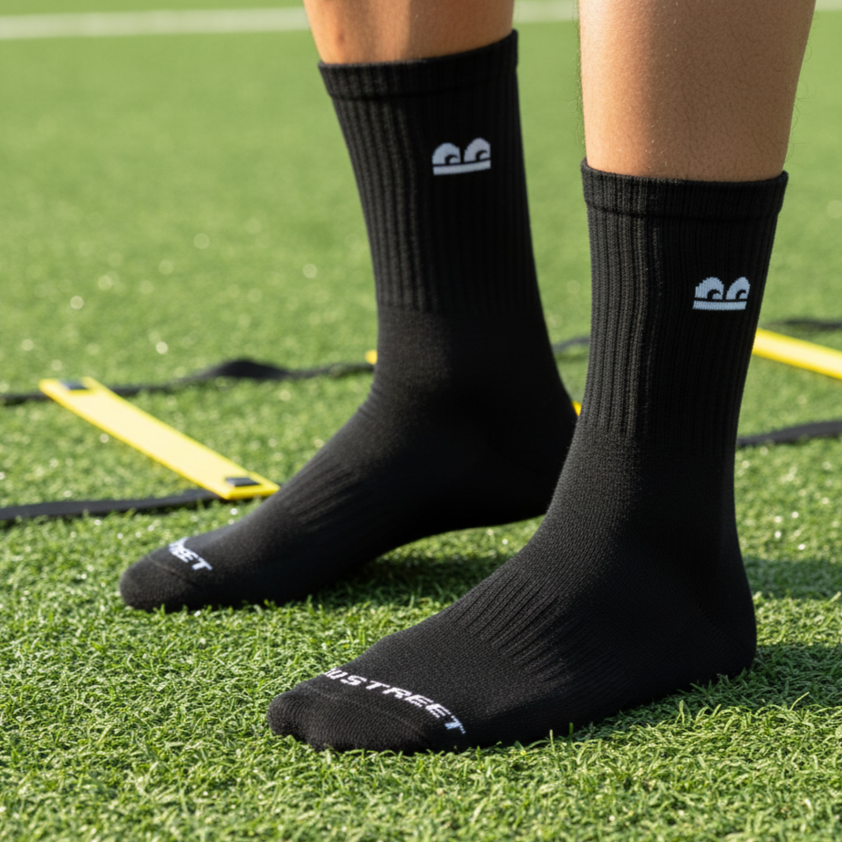 Sports Running Crew Socks-Classic Monochrome Pack of 6