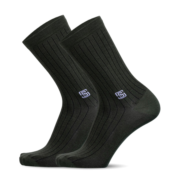 Solid Delight Men Crew Socks- Olive (1 Pair)