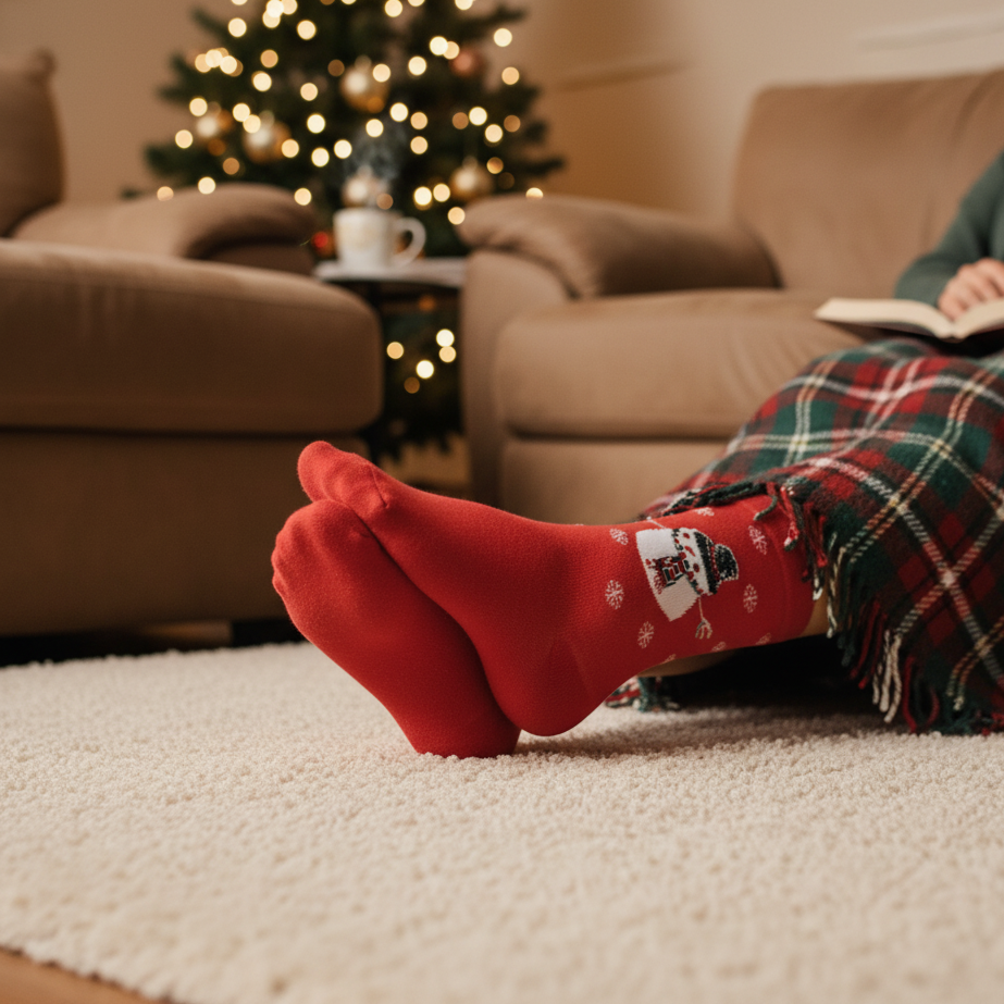 Classic Snowman - Red Christmas Socks