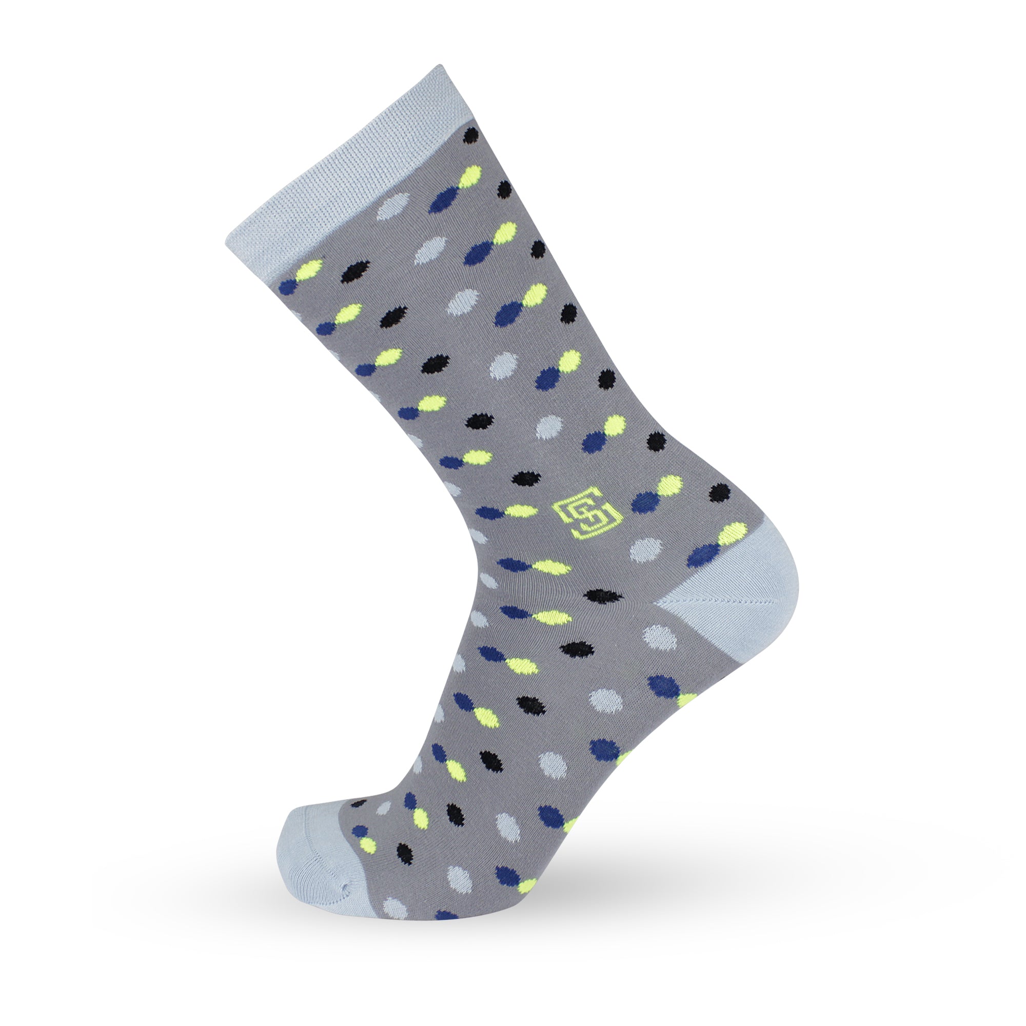 Design Polka Dot Crew Socks-Grey Pack of 1