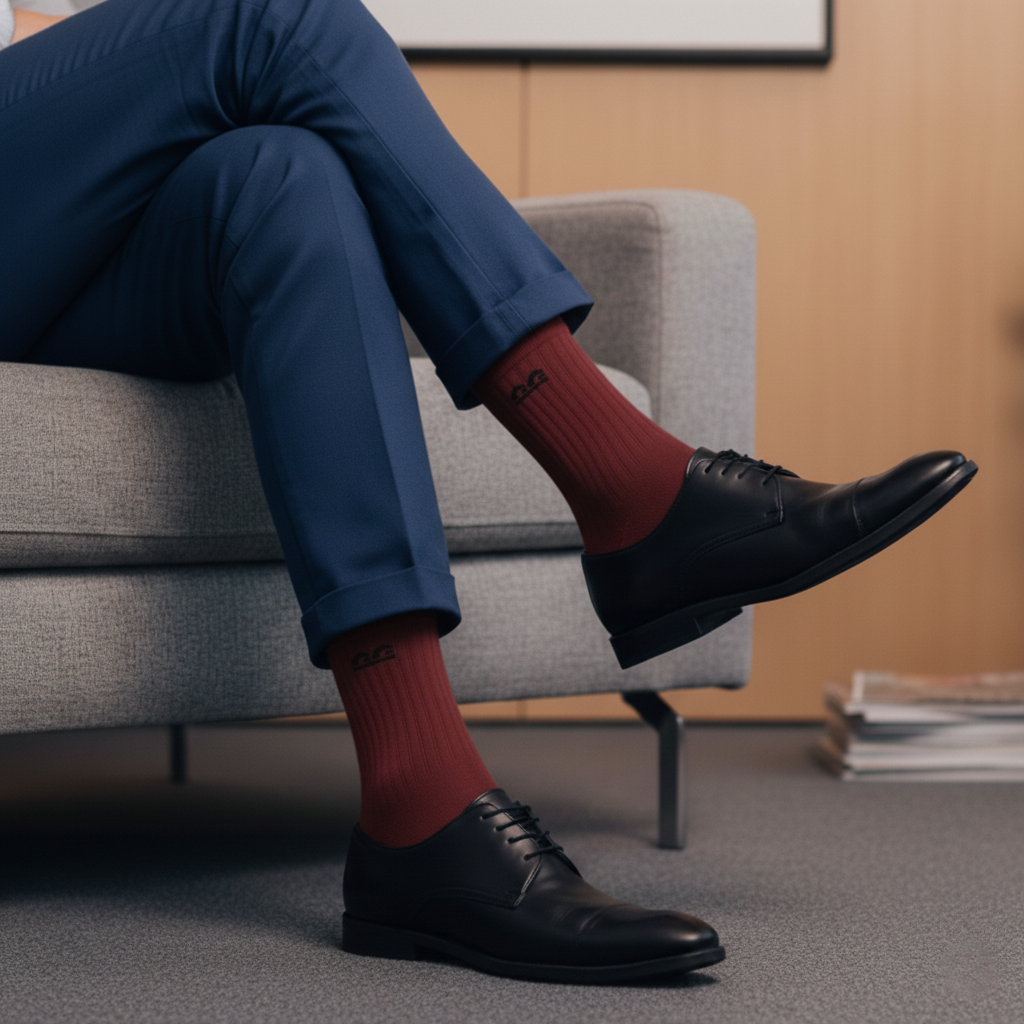 Red crew length socks-Multicolor pack of 3-The Sock Street. Designed for comfort and everyday  perfromance.