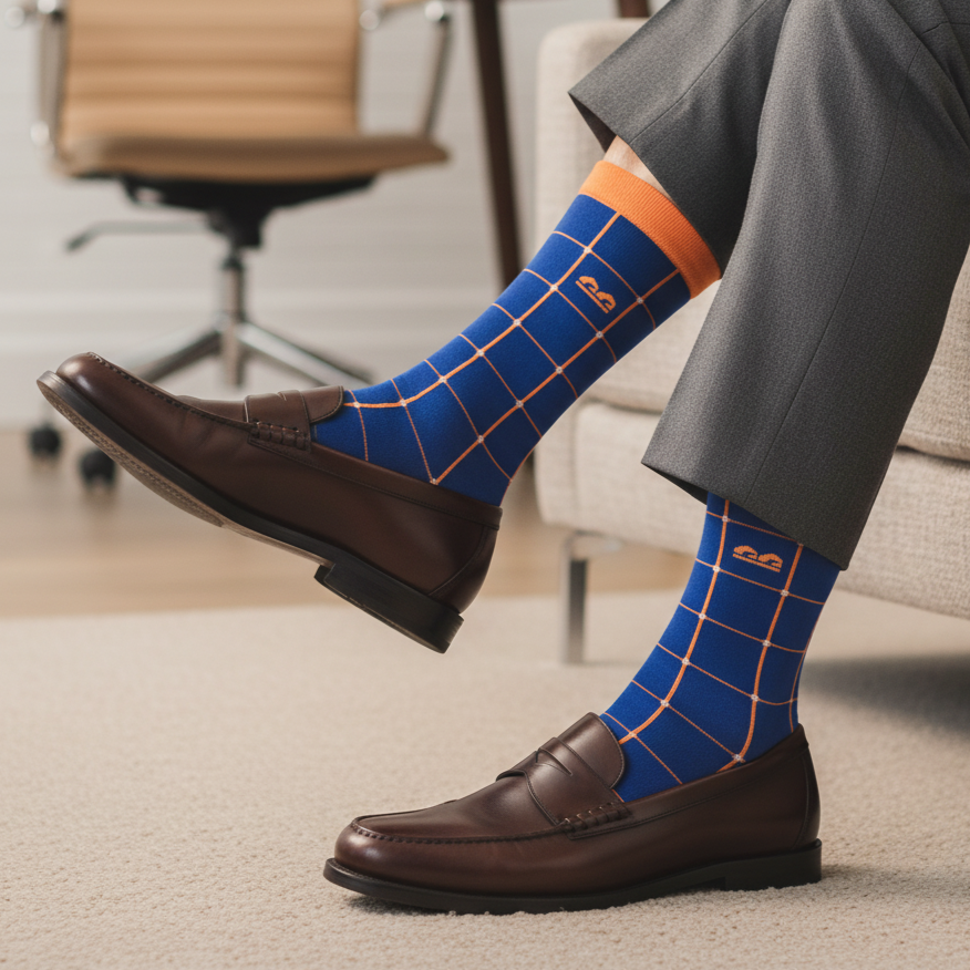 Formal Everyday Crew Socks-Fiery Blue Pack of 3