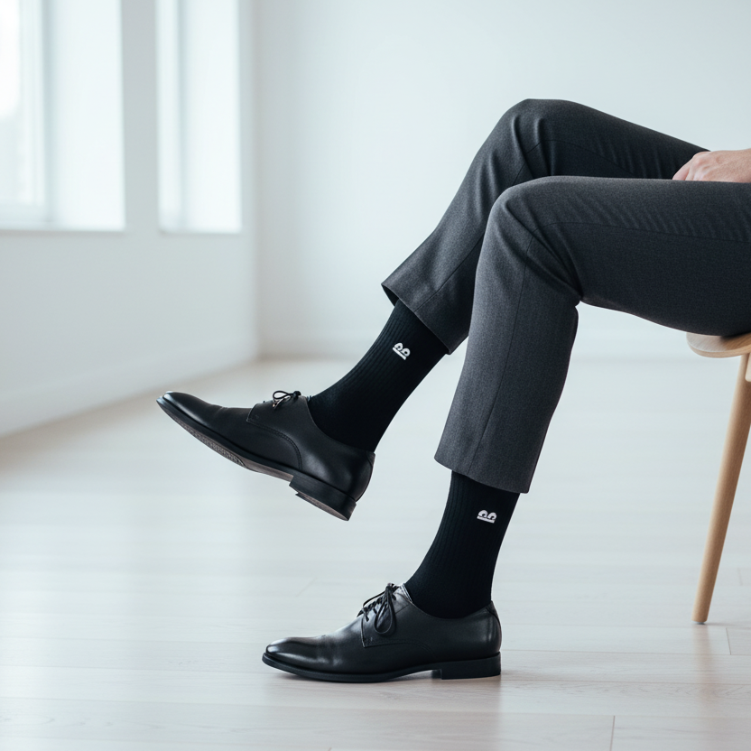 Formal Everyday Crew Socks-Black Pack of 6