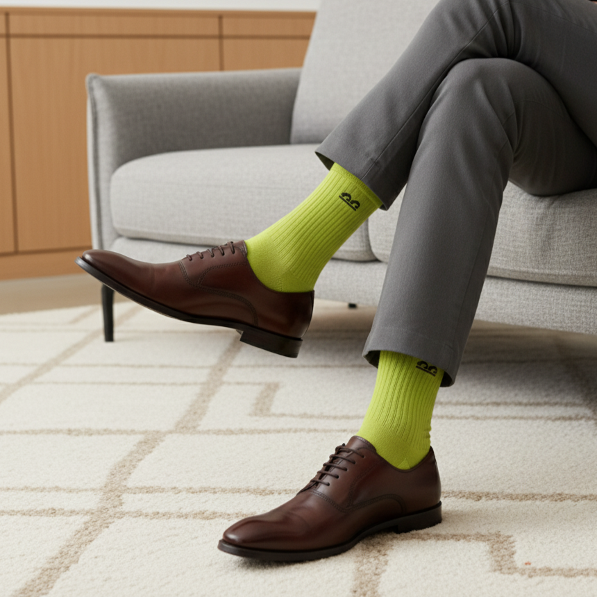 Lime green crew socks-Multicolor pack of 3 from The Sock Street. Crafted for comfort and durable daily wear.