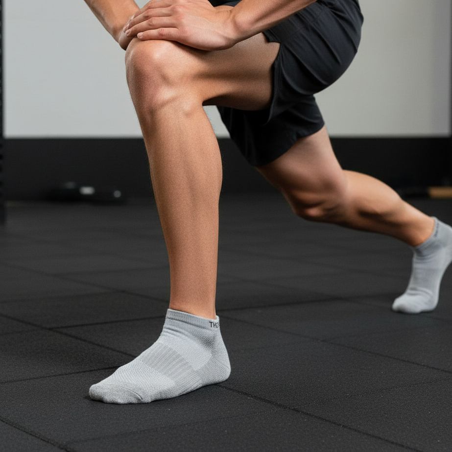 Grey ankle socks, made with premium quality for active days - The Sock Street.