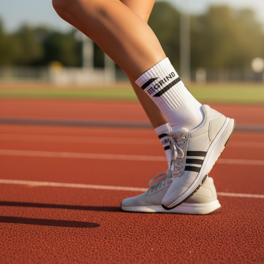 Sports GYM 10 Crew Socks-White Pack of 5