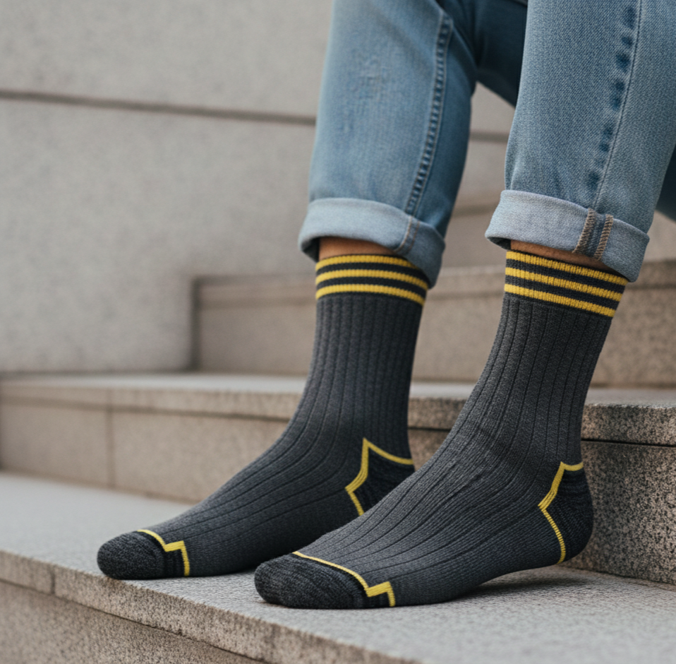 Full Terry Crew Socks-Multicolor Pack of 6