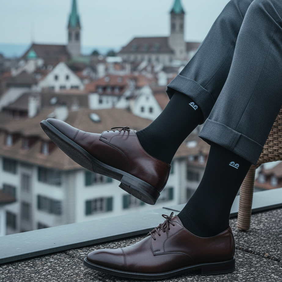 Formal Everyday Crew Socks-Classic Monochrome Pack of 3