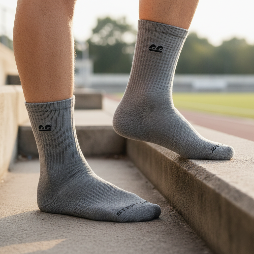 Sports Running Crew Socks-Classic Monochrome Pack of 6