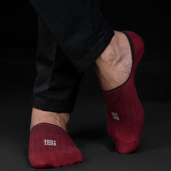 Solid Delight Men No Show Socks- Red (1 Pair)