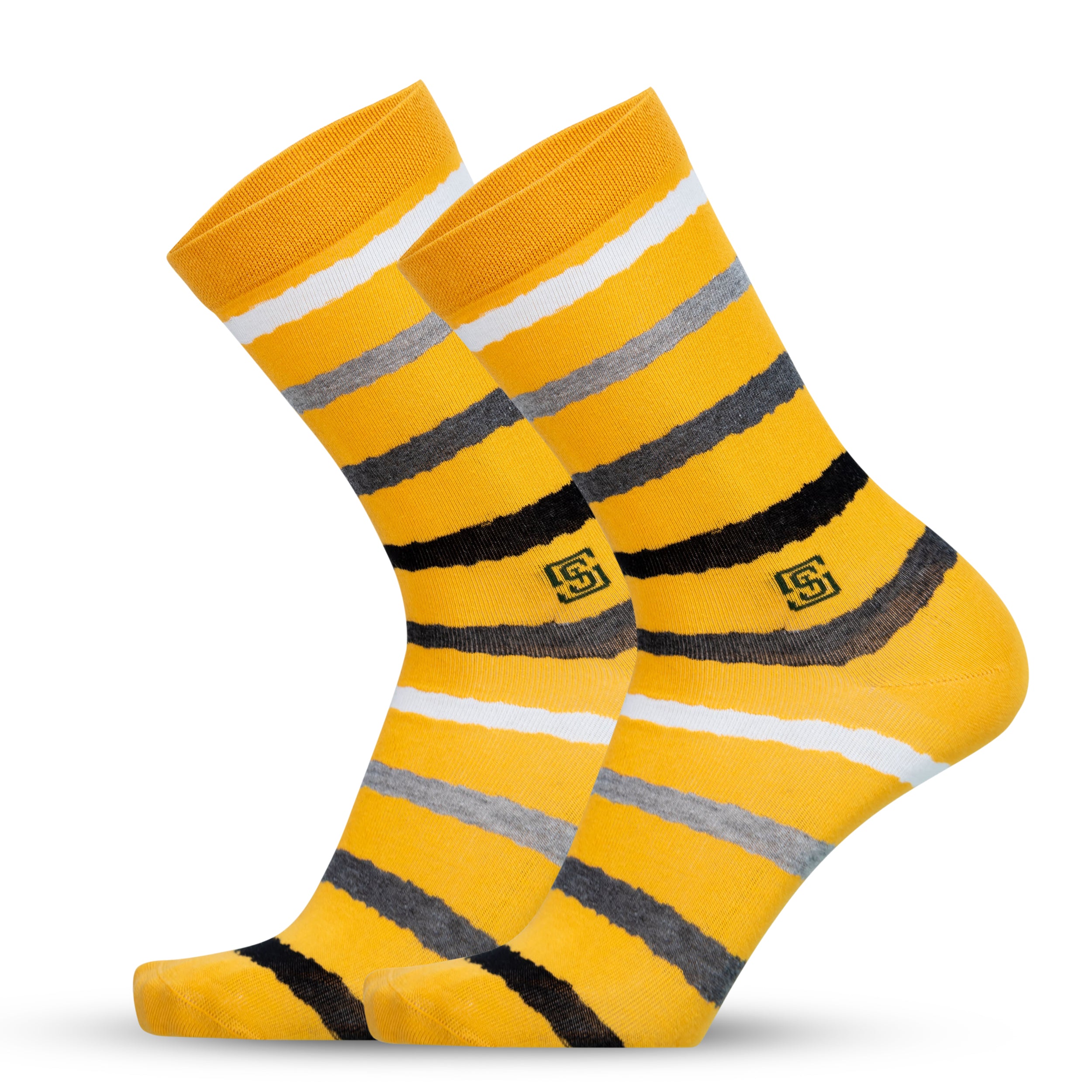 Design Multi Stripe Crew Socks-Yellow Pack of 1
