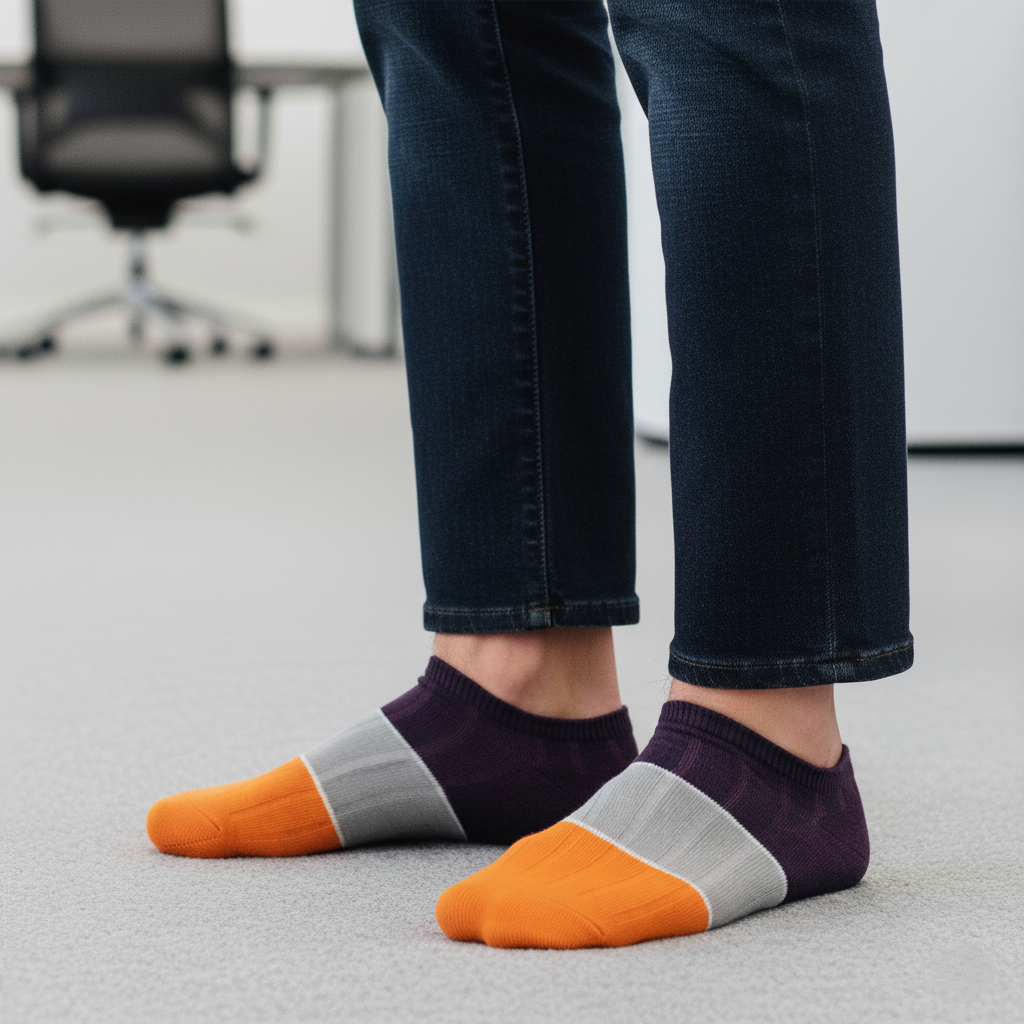 Multicolor ankle socks from The Sock Street, soft and breathable bamboo comfort. 