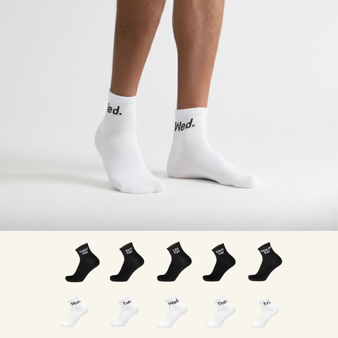 Sports GYM-Weekly Ankle Socks-Monochrome Combo-Pack of 10