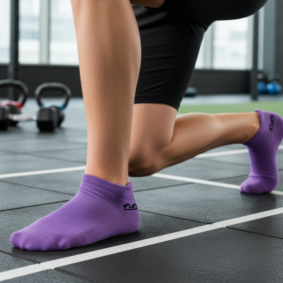 Sports Running Ankle Socks-Mardi Gras Pack of 3