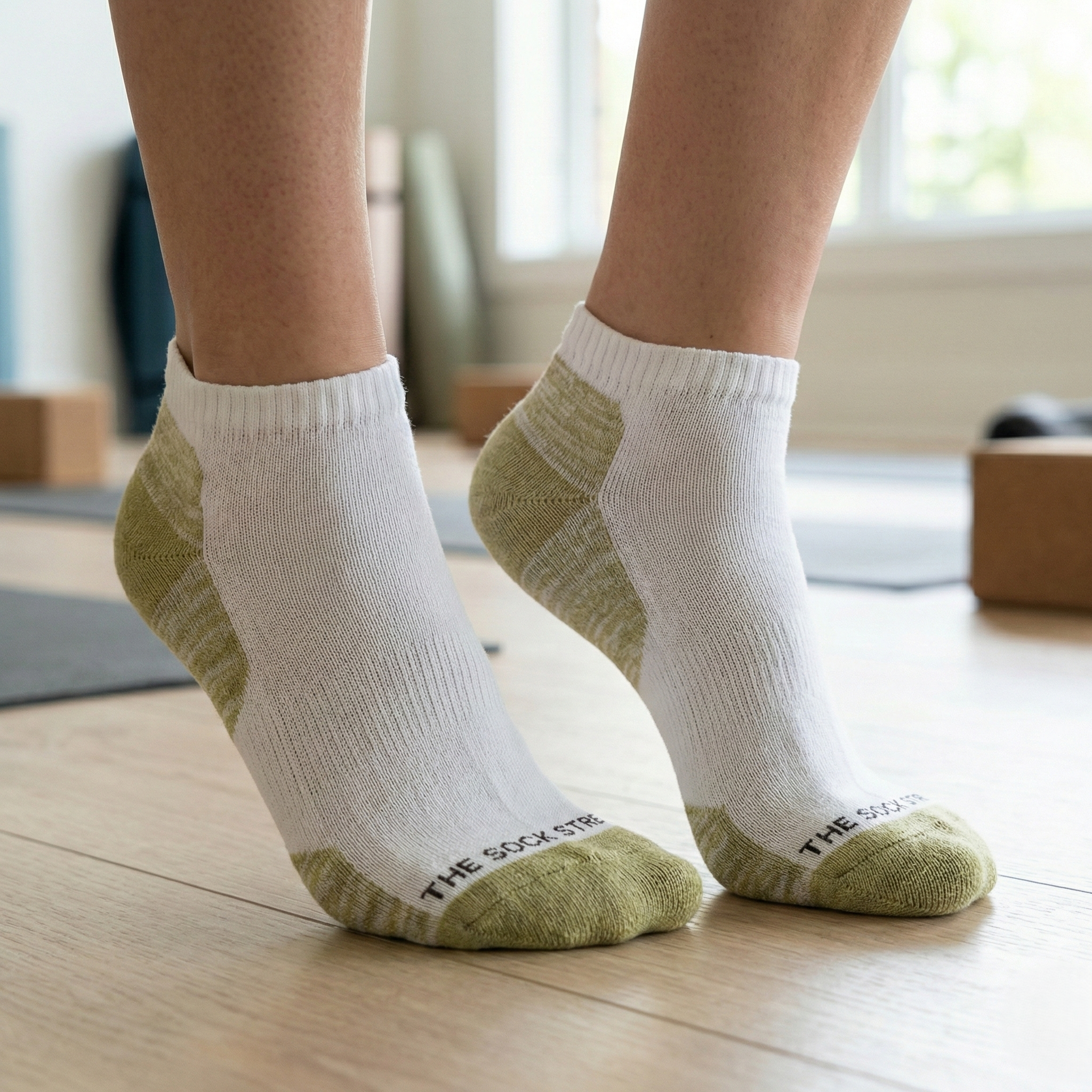 Sports Running Ankle Socks-Moss Shadow Pack of 3