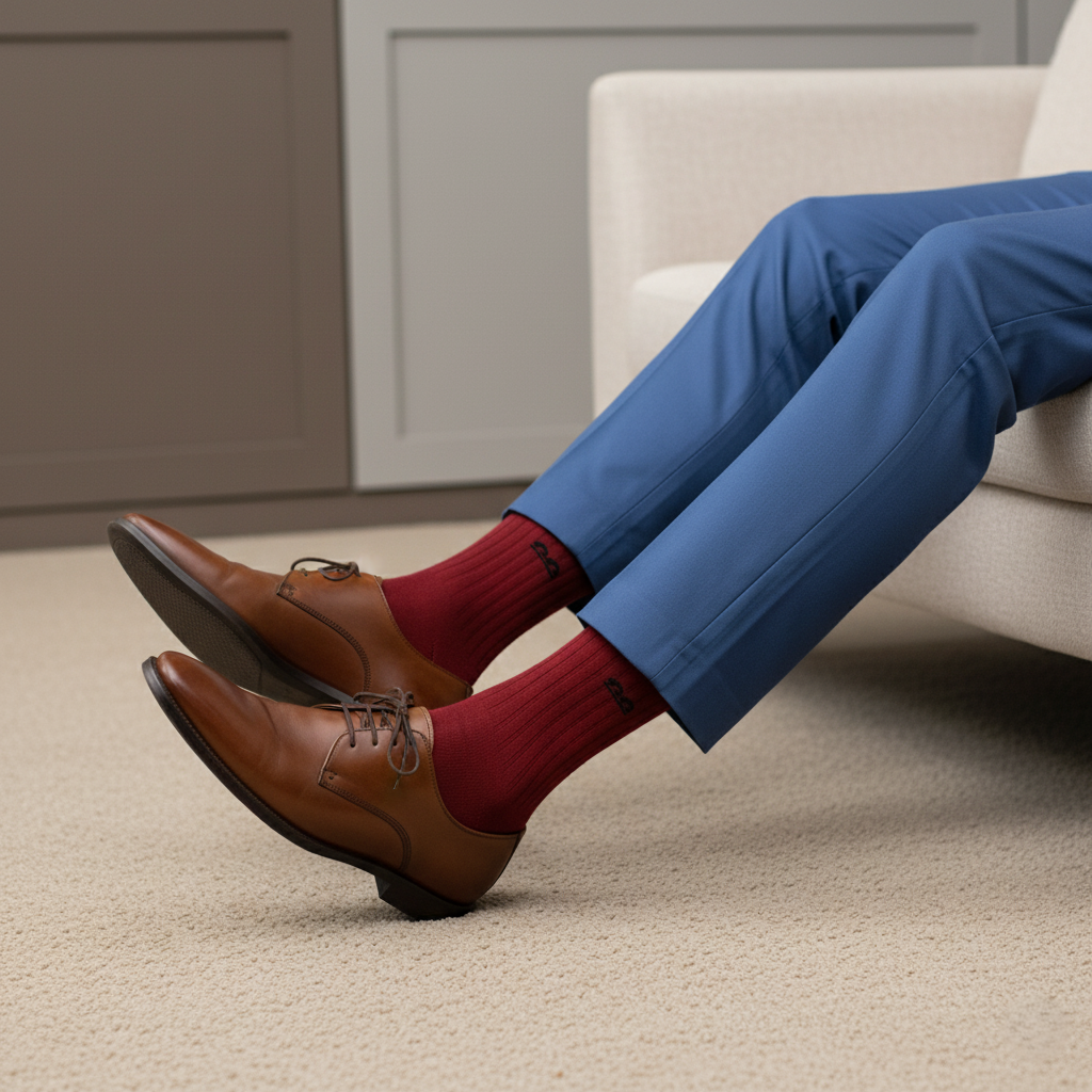 Red crew length socks-Multicolor pack of 3-The Sock Street. Designed for comfort and everyday  perfromance.
