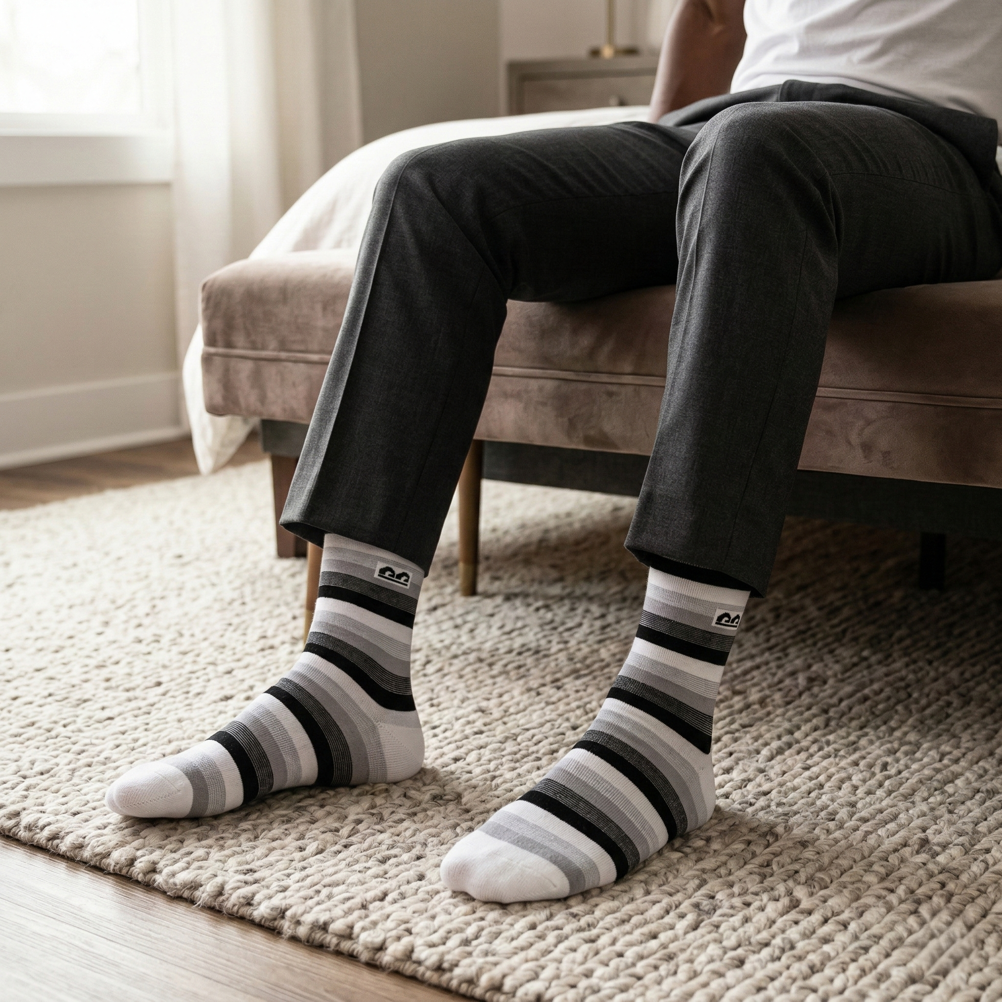 Design Everyday Crew Socks-Shadow Fade Pack of 3