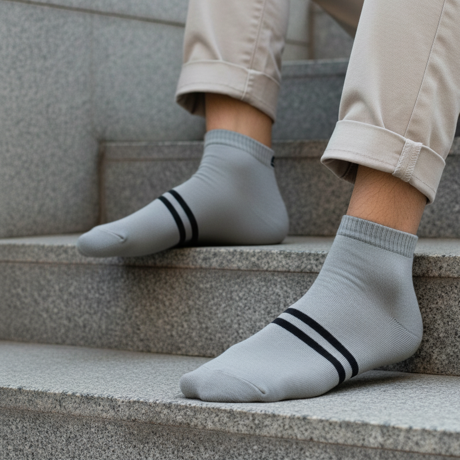 Design All Purpose Ankle Socks-Soft Trio Pack of 3