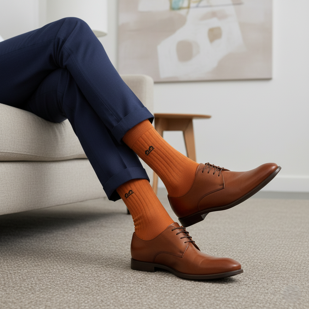 Orange crew socks-Multicolor pack of 3 from The Sock Street. Crafted for comfort and durable daily wear.