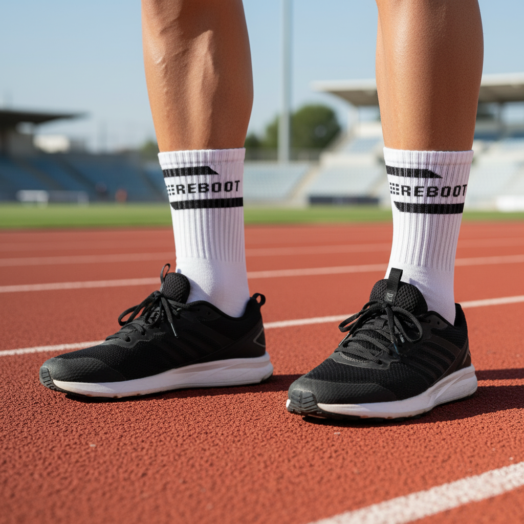 Sports GYM 10 Crew Socks-White Pack of 5