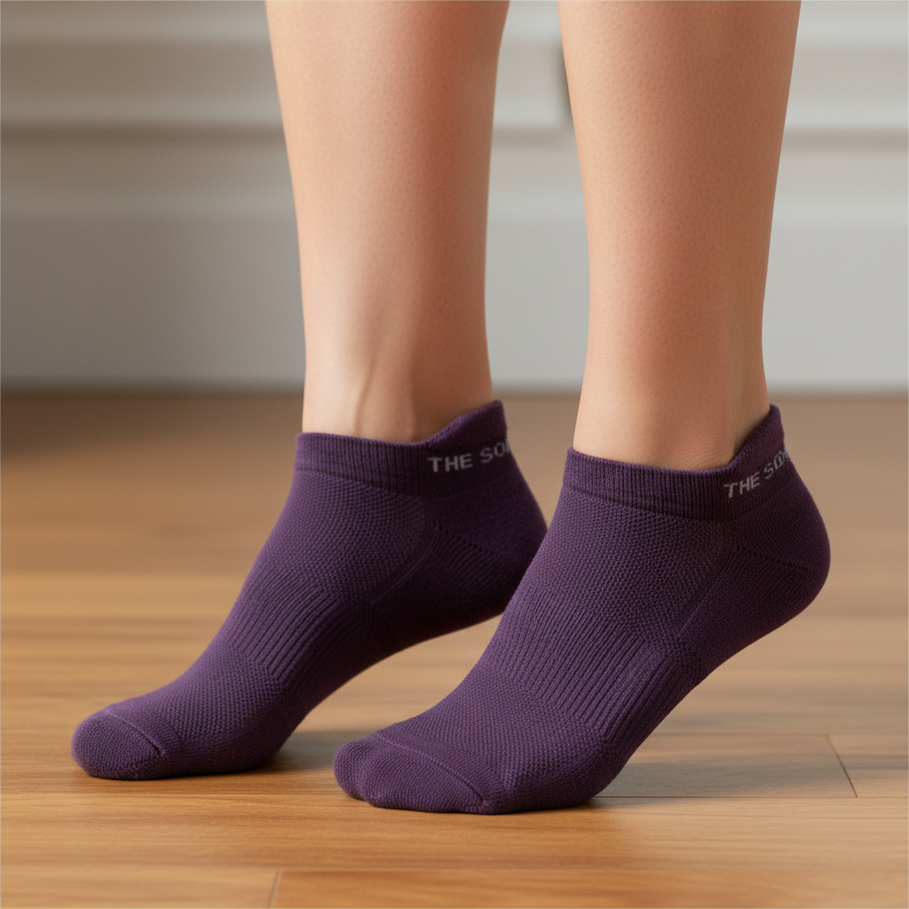 Purple ankle socks premium bamboo softness and comfort, stylish flair for everyday wear - The Sock Street.