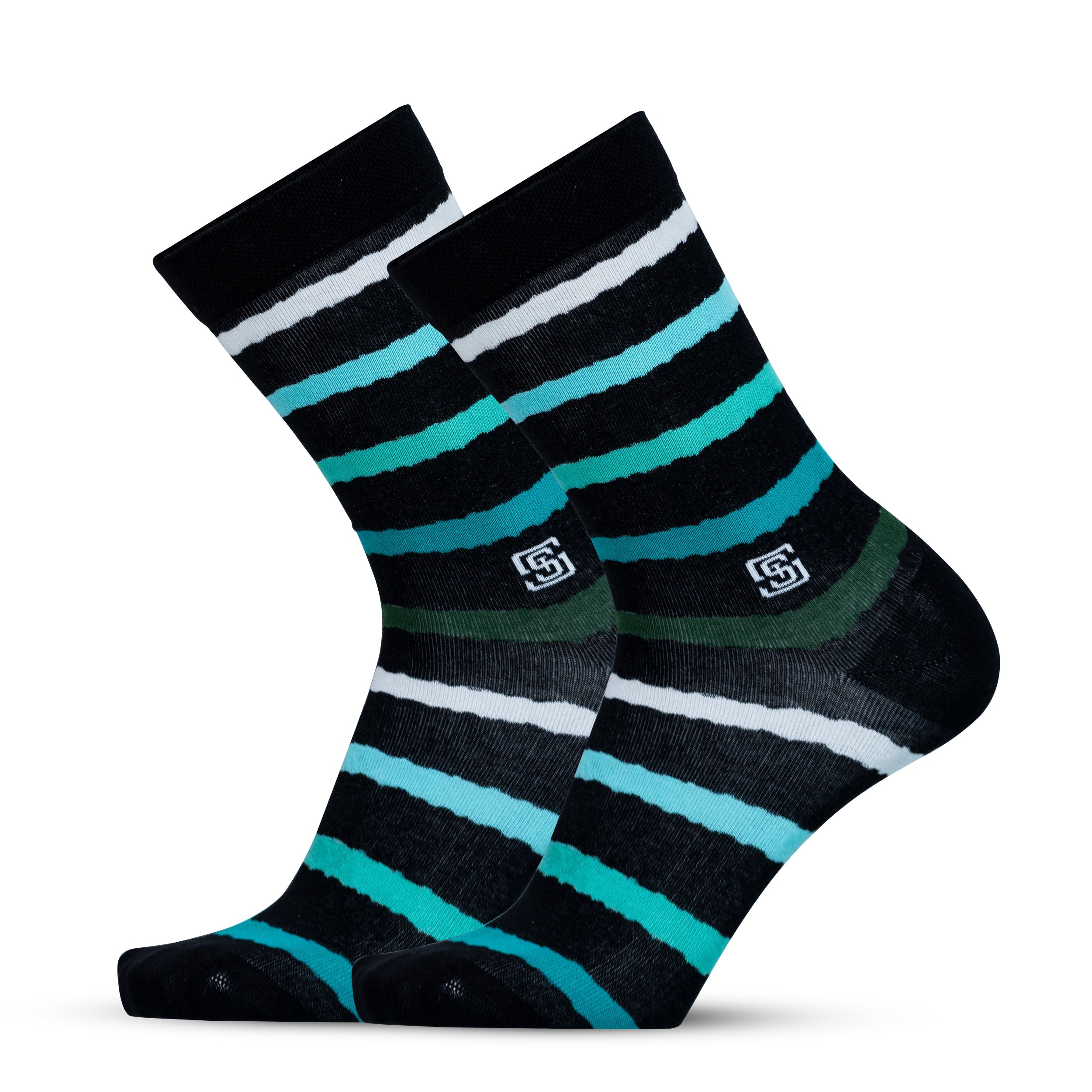 Design Multi Stripe Crew Socks-Black Pack of 1