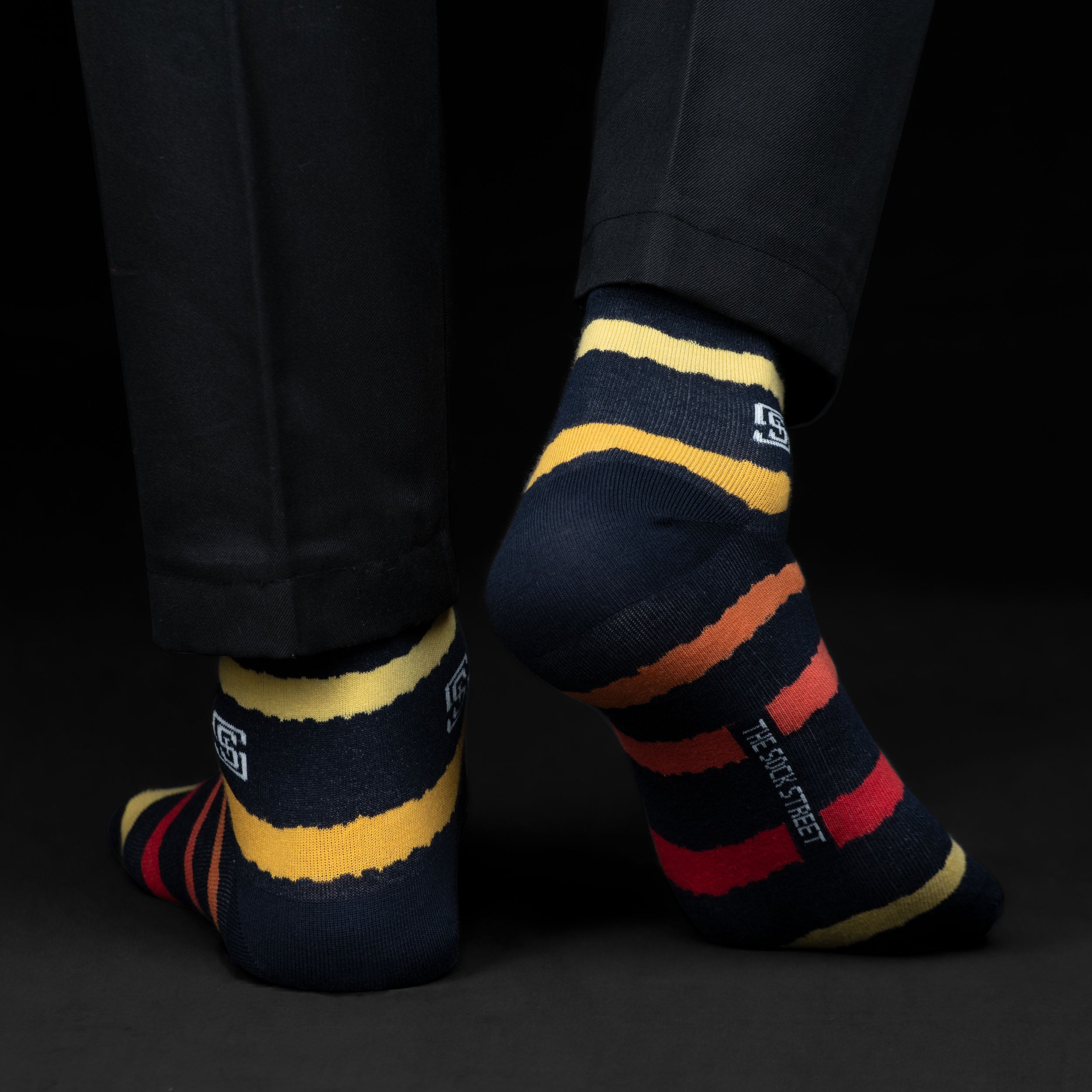 Design Multi Stripe Crew Socks-Multicolor Pack of 3