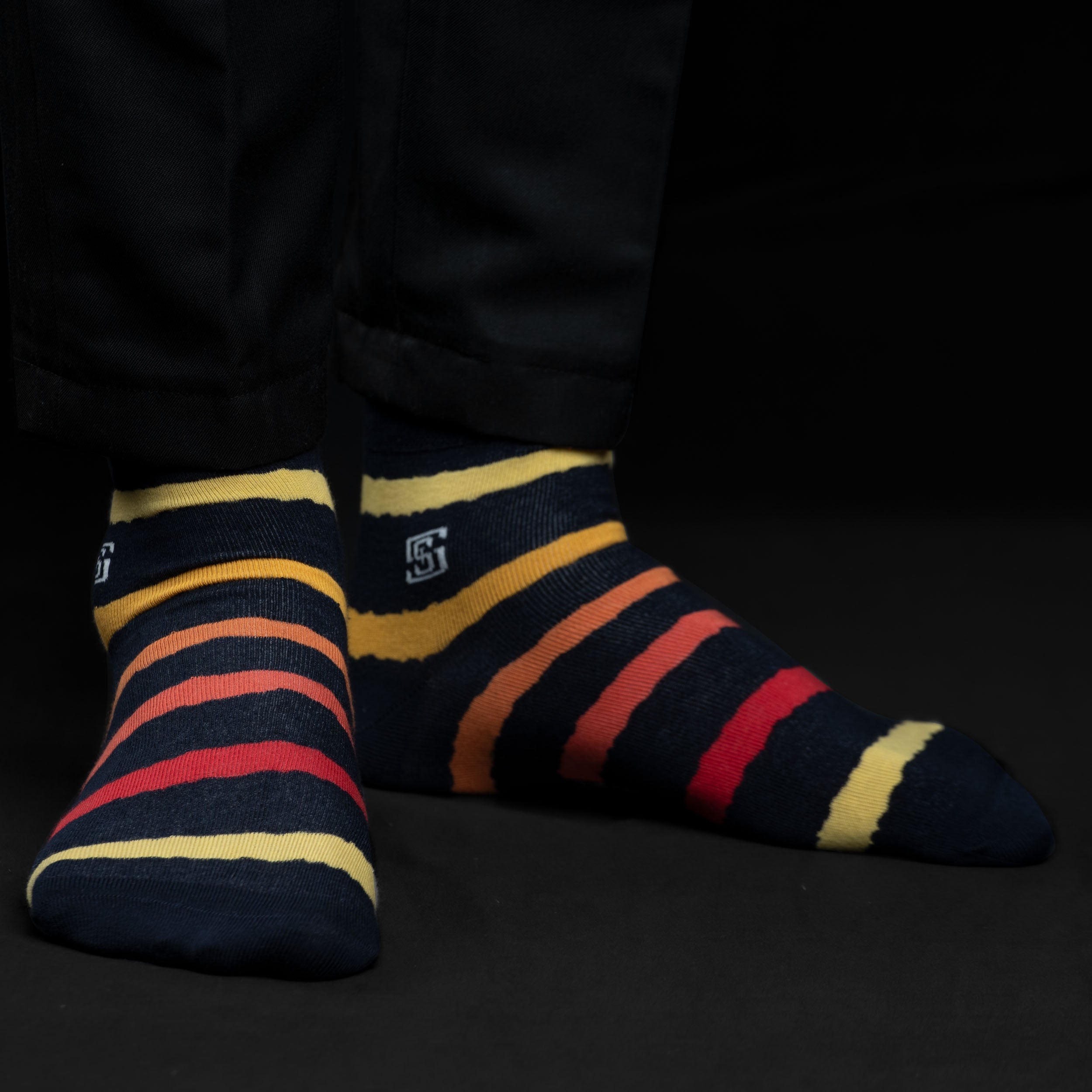 Design Multi Stripe Crew Socks-Multicolor Pack of 3