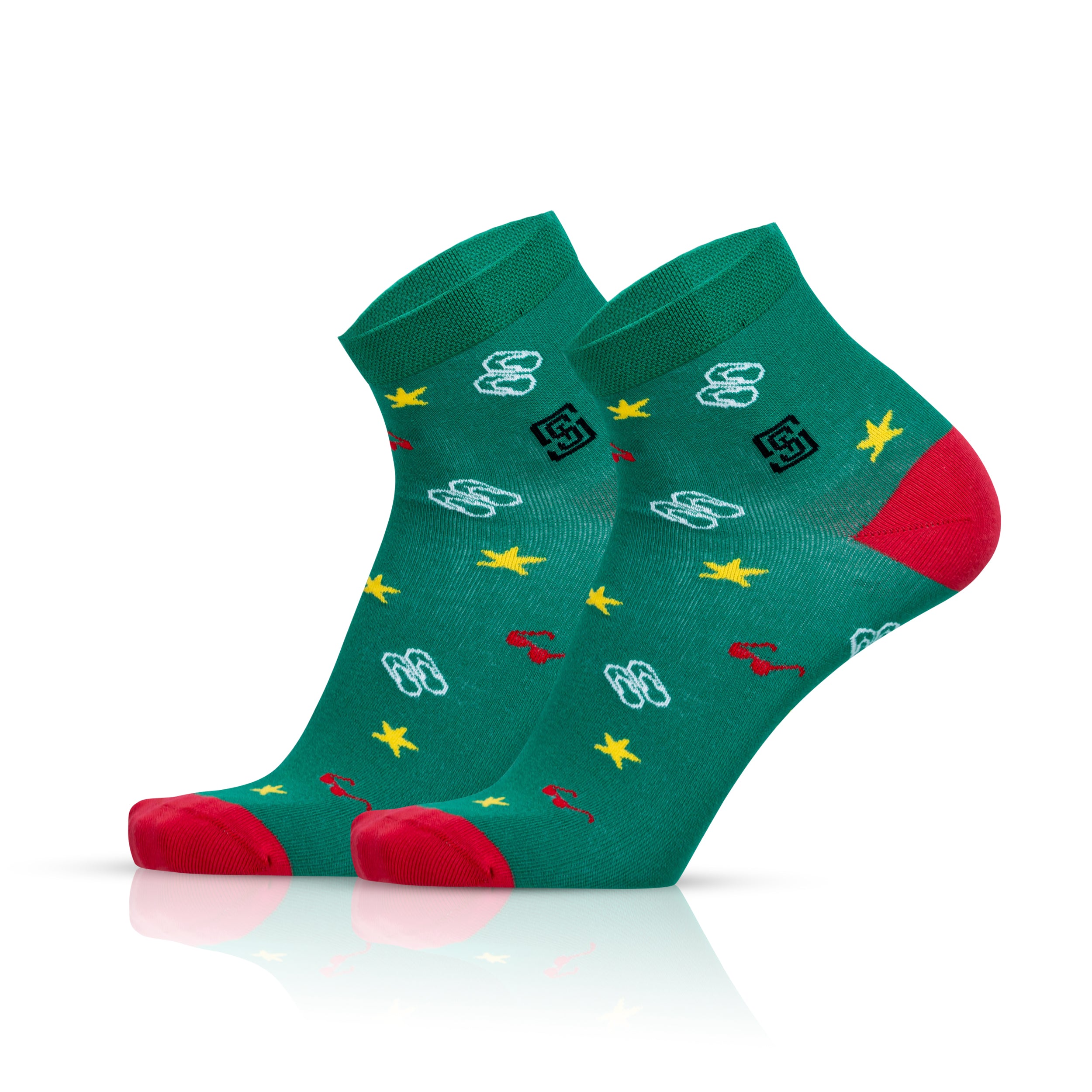 Design Artisanal Greek Ankle Socks-Multicolor Pack of 1
