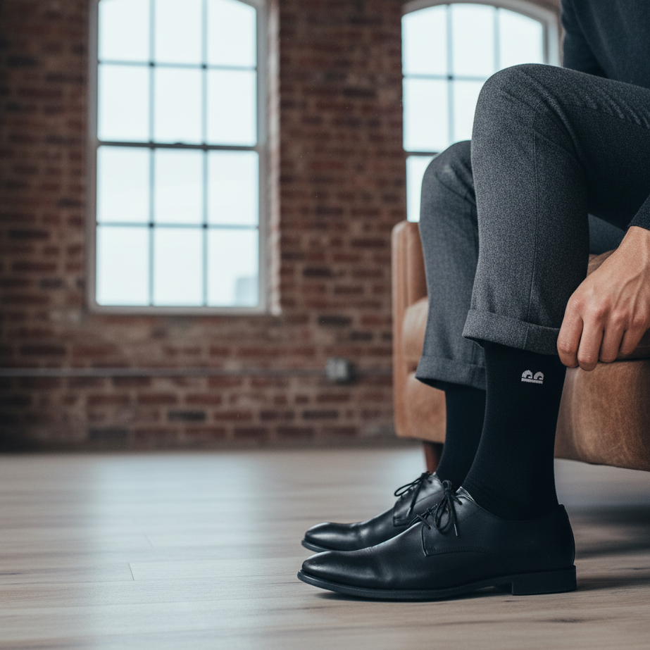 Formal Everyday Crew Socks-Black Pack of 6