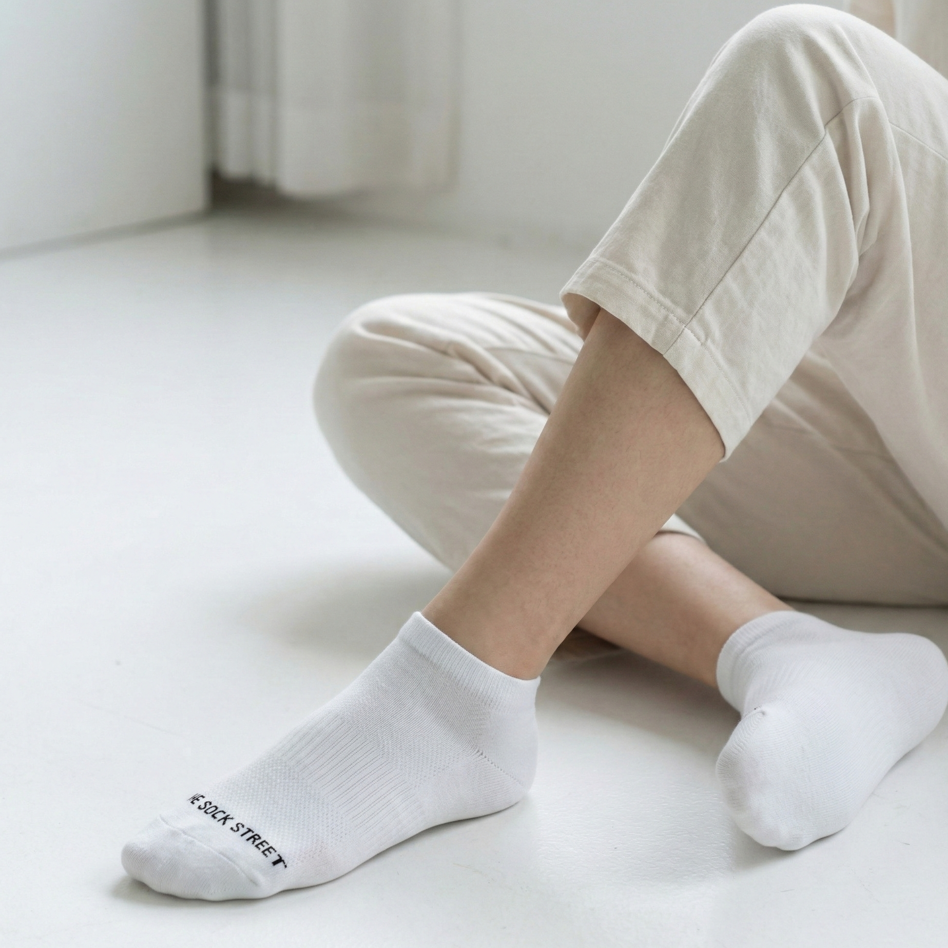 Sports Running Ankle Socks-Pearl White Pack of 6