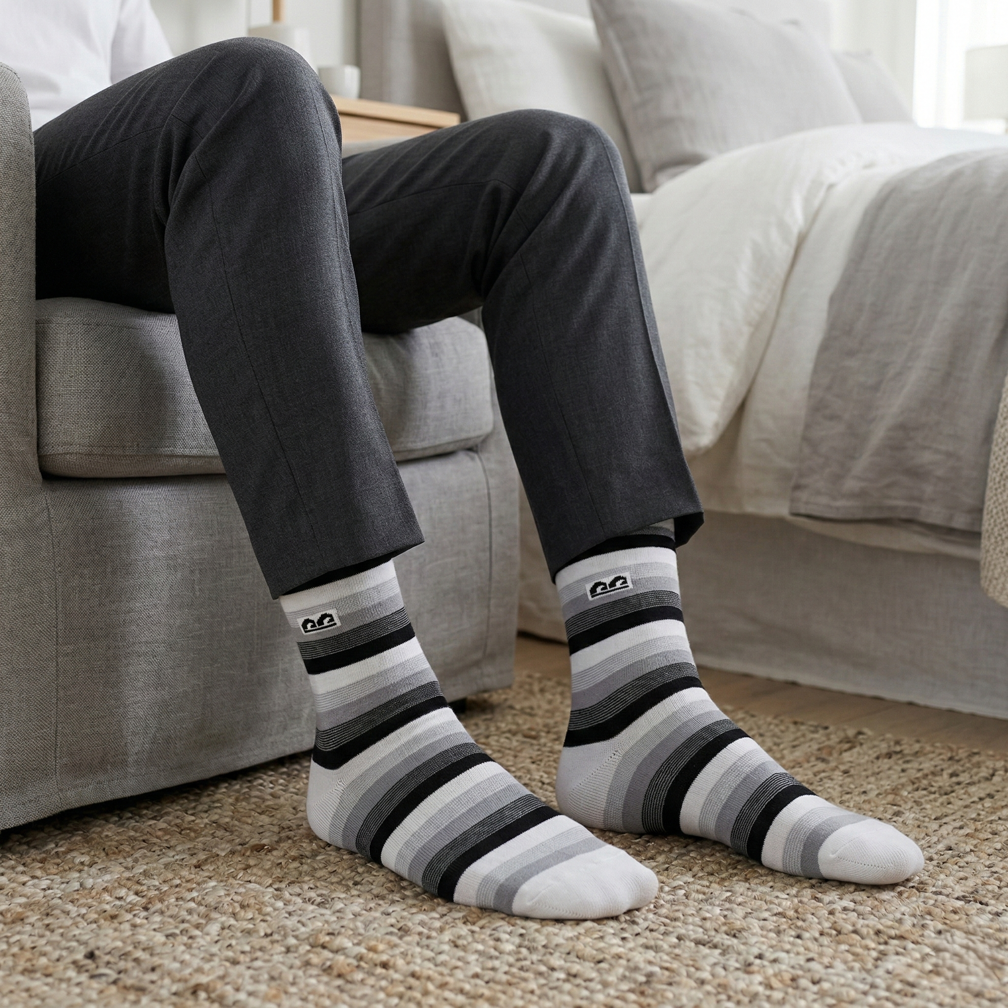 Design Everyday Crew Socks-Shadow Fade Pack of 3